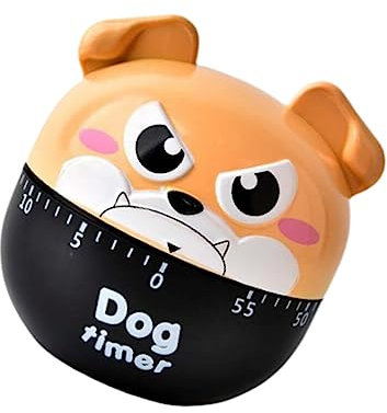 BESTonZON Küchentimer Mops Küche Mechanischer Grauer Timer Zeitschaltuhren Timer Tier Kochen Haushalts-Countdown-Timer Cartoon Alarm Timer Küche Manueller Timer Hündchen Niedlich Rotieren