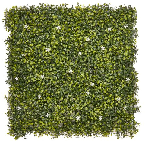Hansmeier Pflanzenwand Buchsbaum | Vertikaler Garten | 50 x 50 cm | schnell montiert & erweiterbar | Sichtschutz | Wandpaneele | Kunstpflanze