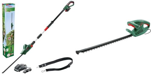 Bosch 06008B3070 Cordless Telescopic Hedge Trimmer UniversalHedgePole 18 (1 Battery) & Bosch Electric Hedge Cutter EasyHedgeCut 45 (420 W, Blade Length 45 cm, Weight: 2.6 kg