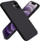 Compatible with iPhone 12 mini (2020) Case 5,4, Slim Liquid Silicone Full Covered Soft 3 Layers Gel Rubber with Microfiber Case Cover 5.4 inch- (Black)