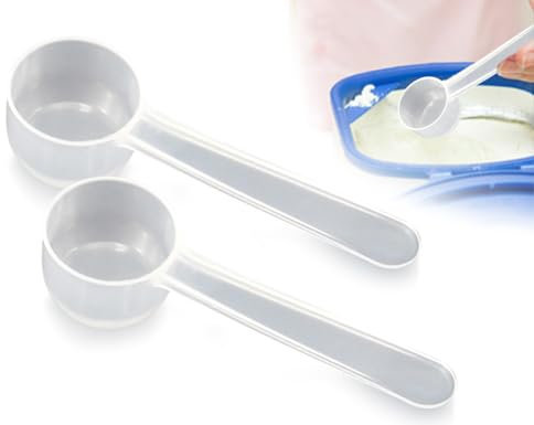 Lhbwhiz 2 cucharas medidoras,cuchara dosificadora transparente con escala,puede contener 5 g de polvo sólido o 10 ml de líquido,cuchara dosificadora para proteína en polvo,café,detergente en polvo