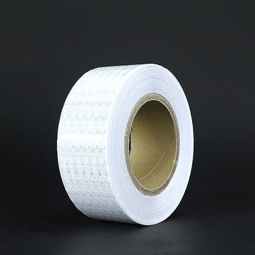 BRISKORE Reflektierendes Klebeband 10m x 5cm Selbstklebend Reflektor Klebeband Hohe Intensität Reflektorbänder Weiß Reflektoren Aufkleber Wasserdicht Aufkleber Reflektierend für Autos, Fahrräder