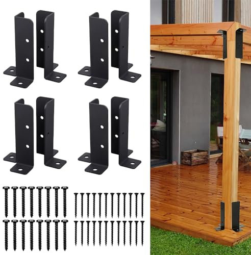8 Pezzi supporti regolabili per pali di ancoraggio per portico e ponte, ringhiere, pali per cassetta delle lettere, gambe del tavolo, supporto per recinzioni in legno