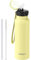 GOPPUS 750ml/26oz Stainless Water Bottle with Straw Double Wall Insulated Bottles with Strap Reusable Vacuum Thermal Flask Leakproof Keep Cold Drinks Bottles with Flip Top Lid for Men Women BPA Free