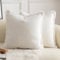 Mandioo 2er Set neutralen Baumwolle Quasten Kissenbezug 40x40cm Dekorative Kissenbezüge Dekokissen Boho Sofakissen Kissenhülle für Couch Sofa Schlafzimmer Wohnzimmer Heimdekoration Cremeweiß
