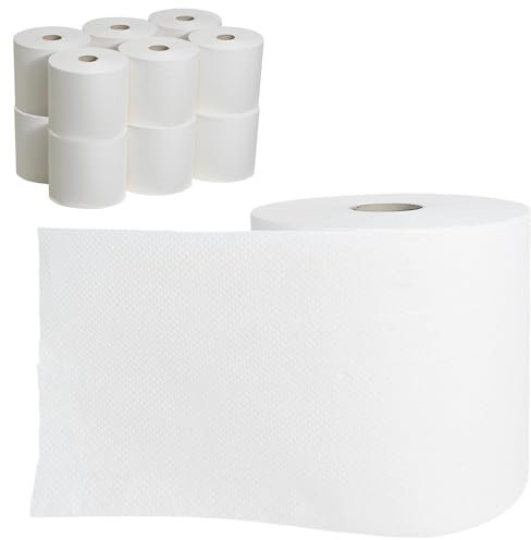 AURSTORE BASA |12 Sopalins | Essuie Tout Gros Rouleau, Bobine Essuie Main, Rouleau Papier Essuie Tout Industriel, Sopalin Par | 450 Feuilles | 2 Plis | (Lot de 12)