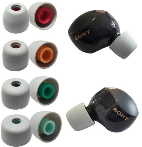 4 Pairs Silicone Earbuds Tips for Sony WF-1000XM5 Replacement Ear Tips for Sony WF-1000XM4 WF-1000XM3 WF-C500 WF WI XBA Series, Gray