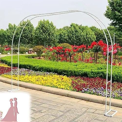 Weather Resistant Steel Frame Garden Arbor Arch for Climbing Plants Free Standing Trellis Pergola White Archway W1.2M x H2.2M W1.4M W1.8M W2.4M W3M W3.5M
