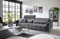 Big-Sofa >Wolve< in grau, 2 elektrische XXL-Sitztiefenverstellungen, Nosagunterfederung, Polyätherschaum, 2 manuell verstellbare Kopfteile, inkl. 2 Zierkissen (Nierenkissen), 280x108x118 cm (BxHxT)