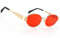 MEGAVOW Retro Oval Sonnenbrille Damen Herren, Trendy Classic Metallrahmen Steampunk Brille Sonnenbrillen UV400 Schutz Rave Brille