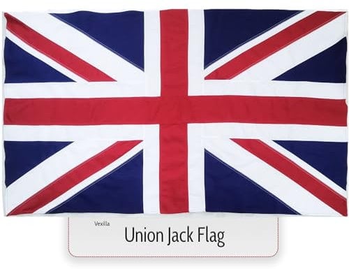 New for 2025 - Union Jack Flag 5ft x 3ft British Commercial Grade Heavy Duty ZephyrTex™ Pro For Outdoor Use, Double Stitched Sewn with Eyelets, All Weather Fabric, Horizontal Top Mounting