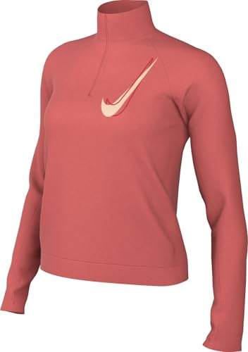 NIKE Damen Swoosh Hybrid Half Zip Mid Langarmshirt, Magic Ember, S