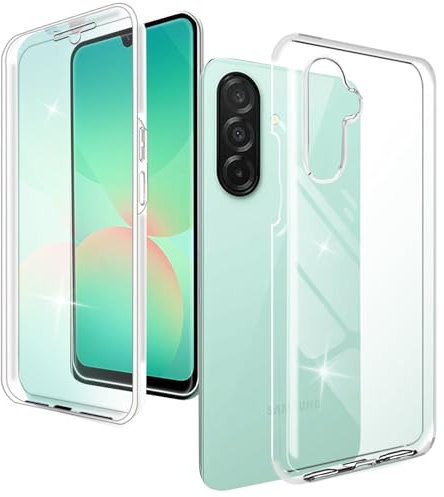 XCYYOO Funda para Samsung Galaxy A26 Transparente Carcasa 360 Grados con Protector de Pantalla Integrado Robusto Doble Cara Fundas Antigolpes Silicona Capa Full Body Protección Case