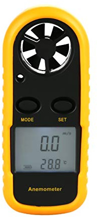 Tragbares Digitales Anemometer Windgeschwindigkeitsmesser Speed ​​Temperaturmesser Thermometer Anemometer Windmesser Windgeschwindigkeitsanzeige W Fischerei Kite Verwendung für