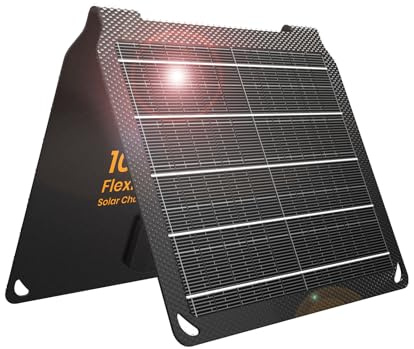 FlexSolar 10W Kleines Faltbar Solar Ladegerät mit 5V/2A USB-A Port,IP67 Wasserdicht ETFE Solar Ladegerät für iPhone, Android, Armbanduhr,Kamera und mehr