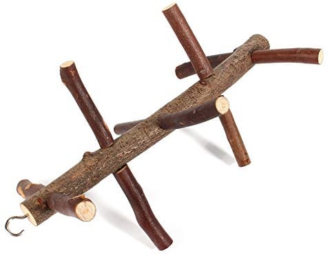 Yosoo Vogelspielzeug Papageien Zubehör , Vogelkäfig-Sitzstange Stange SandstüTze Papageienkäfige für Papageien und Wellensittiche Zubehör Holzspielzeug