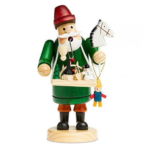 Sikora RM-A Räuchermännchen aus Holz 3 Größen Verschiedene Motive, Farbe/Modell:A12 grün - Souvenirhändler, Höhe in cm:Höhe ca. 36 cm