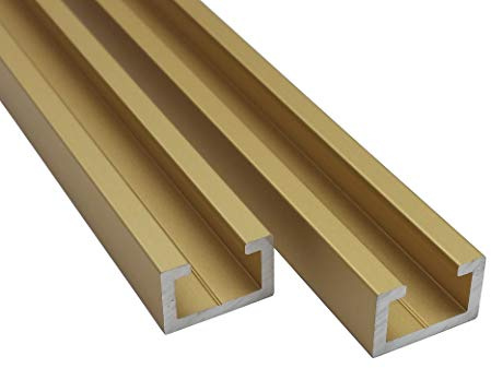 Alutec Metallbau Aluminium C-Profil Gold Edition 0,5m 1m 1,5m 2m T Nut Schiene (2m Länge)