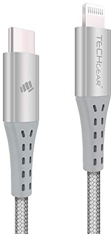 TECHGEAR USB C to Lightning Cable [2M Apple MFi Certified] Strong Braided Lead for iPhone 14/1312/11/Pro/Max/Mini/X/XS/XR/XS Max /8/Plus, iPad 10.2 10.9 Supports Power Delivery (for Type C Chargers)