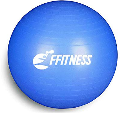 FFITNESS FSTBB55B Total Body Balance Ball | Home Fitness Bigger Fit Ball (Durchmesser 55 bis 85 cm) für Yoga, Pilates, Fitnessstudio | GymBall | Schweizer Anti-Brust Ball (55 cm, Blau)