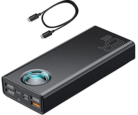 Power Bank con Cable 100W Tipo C, 65W PD USB C Power Banks Carga Rápida 30000mah Cargador Portátil, 5 Salidas Powerbank Cargadores de Móvil Banco de Energía para I-Phone Tabletas Y Más