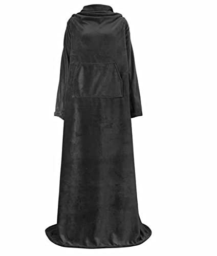 Tragbare Decke mit Ärmeln und Tasche, Kuscheldecke Weiche Gemütliche Fleece-TV-Decken, für Erwachsene Frauen und Männer, Plüsch-Fleece-Bademantel, für Lounge-Stuhl, Couch,#3,170x200cm