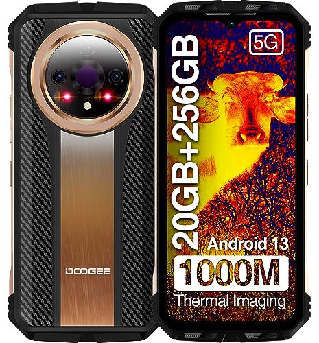 DOOGEE V31GT Rugged Smartphone 5G, 20GB + 256GB Rugeed Phone with Thermal Imaging Camera 1440*1080, 10800mAh/66W Fast Charging, Android 13 Rugged Smartphone Dimensity 1080, 6.58” FHD+, 50MP Camera,NFC