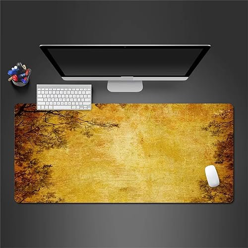 Mauspads Gelb Gaming Mauspad XXL 700x400x4mm Mousepad Großes Tischunterlage Computer Zubehör rutschfest Schreibtischunterlage Waschbar Widerstandsfähig für Büro Laptop Tisch