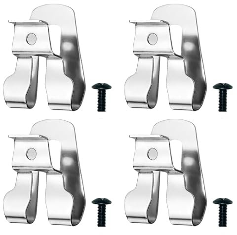4PCS Belt Clip for Ryobi, Belt Hook with Screw for Ryobi and Ridgid 18 Volt Tools 633586002, 304 Stainless Steel Tool Belt Clip,Replacement Drill Belt Clip Hook for Ryobi Makita Dewalt