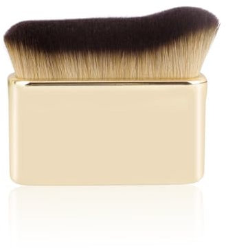 1 pinceau pour bronzage, fond de teint, contour, pinceau à poils souples, pinceau de maquillage, outil de beauté, adapté pour le visage et le corps (doré)