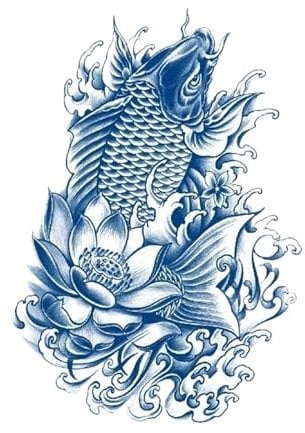 Nuevas pegatinas de tatuajes temporales for mujeres y hombres semipermanentes a base de hierbas carpa fénix china tatuajes temporales a prueba de agua pegatinas tinta de jugo duradero tatuaje falso fo