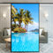 No Glue Decorative Privacy Frosted Window Film Beautiful Sea Glass Door Window Decals Window Sticker 75x100cm(29.5x39.4)
