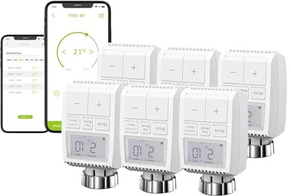 Qiumi Smartes Bluetooth-Heizkörper-Thermostatventil, Sprachsteuerung und Alexa-Anwendung, spart Heizkosten, einfache Installation