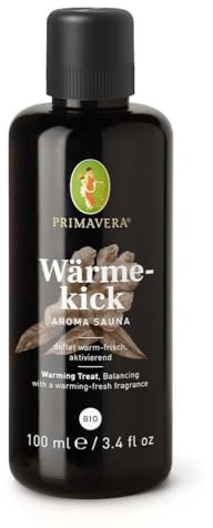 PRIMAVERA Wärmekick Aroma Sauna bio 100 ml - Saunaöl, Aromatherapie - warmer-frischer Duft - ausgleichend - vegan