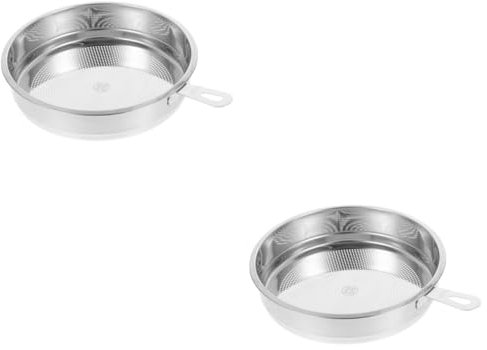 Cabilock 2pcs Stainless Steel Cooking Oil Filter Strainer Multi-Function Tea Strainer Mug for Loose Tea Oil Filters