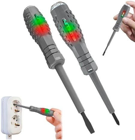 2 en 1 Destornillador Magnético de Alto Par Detector de Electricidad, Herramientas Destornillador Comprobador de Electricidad, Juego de Destornilladores Comprobadores de Voltaje 12V-220V