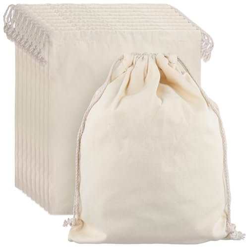 MUKSEUT Set of 10, 40x34cm Canvas Drawstring Bags, Travel Portable Shoes Storage Bags with Drawstring for Organizer Travel, Shoes