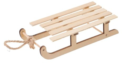 Veemoon Holz Wichtel Schlitten Deko Weihnachtsbaum HäNgende Schlitten Unbemalt Klein Schlittenornamente Puppenhaus DIY Modell Dekoration ZubehöR FüR Heim Und GeschäFtsdeko Festliche Tischdekoration
