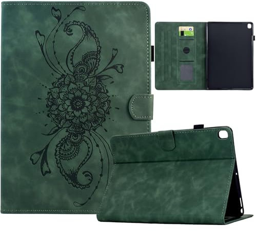 Coque pour Samsung Galaxy Tab S5e 10.5 Pouce 2019 (SM-T720/T725), Support Multi-Angle PU Cuir Étui Housse de Protection Souple en TPU avec Veille/Réveil Automatique (Vert)