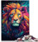 Puzzle 1000 Teile für Erwachsene Goldener König der Löwen Lernspiel Herausforderungsspielzeug Anspruchsvolles Spiel und Familienspiel für Kinder ab 14 Jahren 26x38cm