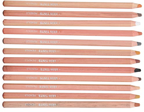 SIXRUN Pastel Pencils, Skin Tones Art Set, Vibrant Colors, Durable Crafting Tools for Sketching and Portrait Art, Ideal for Beginners and Professionals