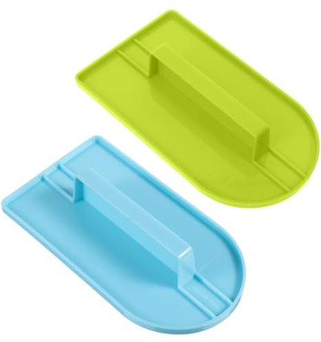 2 PCS Fondant Smoothing Tool, Cake Decoration Icing Smoother, Plastic Fondant Icing Smoother Polisher, Icings Scraper Paddle Tool for Cake Decoration Tools (Green, Blue)