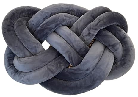 DUBTEDHOU Coussin noué tissé à la Main, Coussin noué tissé à la Main Multicolore 45x35cm(Dark Grey)