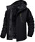 Magomsen, giacca invernale da uomo in pile, termica, per sci, montagna, impermeabile, con cappuccio, Nero , S