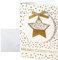 SIGEL DS059 Handmade-Weihnachtskarten-Set 3D - 10 Stück mit Umschlag , DIN A6 , mit 3D-Applikationen wie goldenen Konfettis und Schleife , Confetti Star , ideal zum Bedrucken