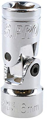 16mm Universal Joint Metric Socket 3/8 Drive 12 Point Flexible Wobble Knuckle
