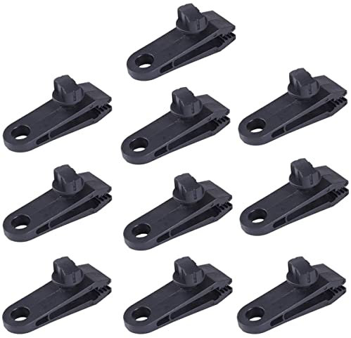 Techson Tarp Clips (10 pcs) - Heavy Duty Thumb Screw Tent Clamps - Strong Lock Grip for Tarps, Awnings, Canopies - Ideal for Outdoor Camping, Caravan, Car & Pool Covers