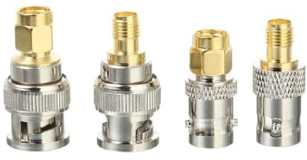 Canary Radio SMA BNC Adapter - Set of 4 Pack - Coax RF Antenna, Male - Female Connectors for CB, Ham, PMR Radio