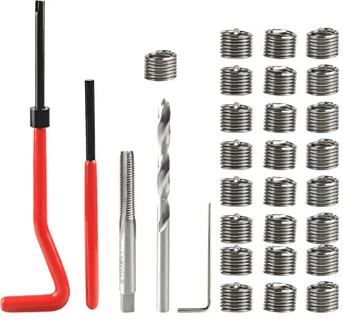 Bestgle Gewinde Reparatur Set m6 30 stück Gewinde Reparatur Satz handwerkzeug metrisches kompatibel innen drahteinsatz kit helicoil gewindehülse Werkzeug kit für die autoreparatur
