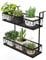 RELAX4LIFE Blumentopfhalter Balkon 2-Tier, Hängendes Blumenregal Metall, Hängeregal mit verstellbaren Haken, Hängegeländer für Terrasse Veranda Zaun Balkon, Schwarz